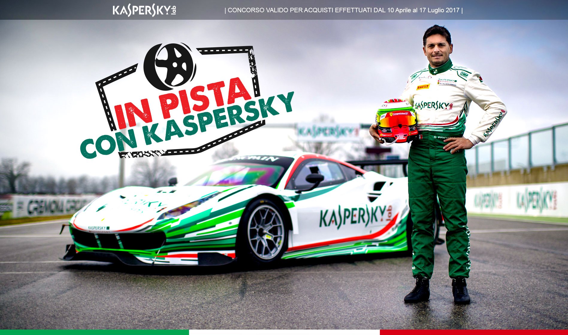 Con il concorso a premi In Pista con Kaspersky puoi vincere un giro in pista con un campione